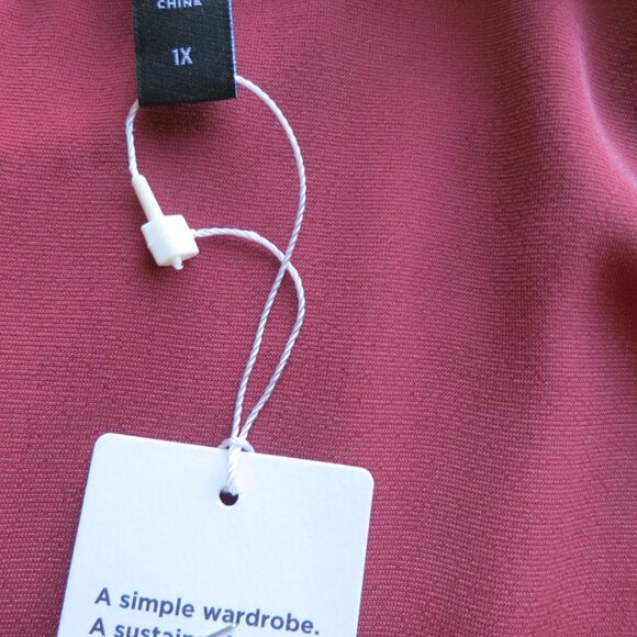 Eileen Fisher Deep Red Claret Velvet Dress 1X - Picture 6 of 9